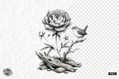 Summer Wildflowers &amp; Songbird Clipart Product Image 1