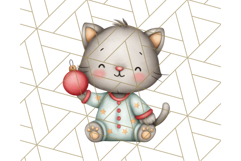 Christmas Pets in Pajamas Clipart PNG, Christmas Png Clipart Product Image 2