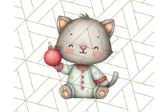 Christmas Pets in Pajamas Clipart PNG, Christmas Png Clipart Product Image 2