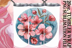 Springtime Denim Floral Tumbler Wrap 20oz Product Image 1