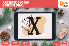 Archaic Bloom Boho Floral Monogram Product Image 1