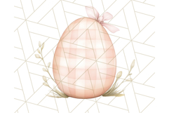Pastel Pink Easter Bunny Egg and Flowers Clipart PNG Product Image 4