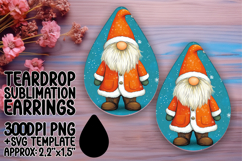 Unique Teardrop Earrings Template PNG , Gnome Product Image 1