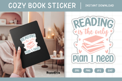 Printable Cozy Book Lover Sticker | The Only Plan I Need Product Image 1