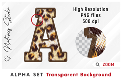 Leopard Print Alpha Set. Letters Numbers Clipart. Product Image 4