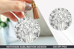 Heart Love Keychain Sublimation - Valentine Keychain PNG Product Image 1