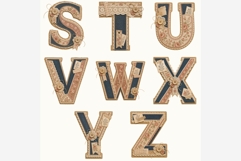 Scrapbook Cutout Alphabet PNG Bundle | Vintage Fabric Product Image 3
