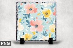 Pastel Flowers Square Sublimation Slate Design Product Image 1