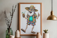 Whimsical Summer Beach Grandpa Clipart Product Image 5