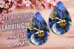 Glittery Flower Pattern Teardrop Earring Art Product Image 1