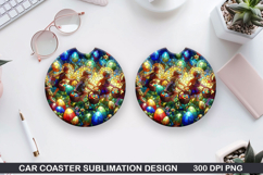 Car coaster sublimation, Easter Coaster PNG Design Product Image 1