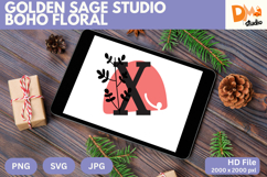 Golden Sage Studio Boho Floral Monogram Product Image 1