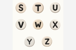 Clay Bead Alphabet PNG Bundle | Neutral Letter Bead Product Image 5