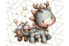 Christmas Dinosaur Party Png, Dino Clipart PNG Product Image 2