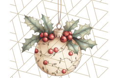 Vintage Christmas Ornaments and Presents PNG Holiday Clipart Product Image 2