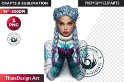 Cosy Winter Girl Clipart, Fashion Girl PNG, christmas Product Image 1