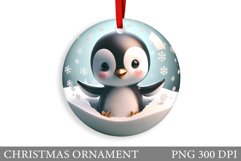 Cute Penguin Sublimation. Cute Penguin Christmas Ornament Product Image 1