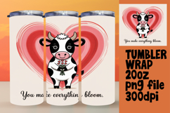 Sublimation File for 20oz Tumbler , Cute Cow Product Image 1