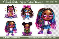 Black Girl Png Afro Kids Clipart PNG Product Image 1