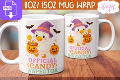 Official candy inspector mug wrap PNG, Cute Halloween goose Product Image 1