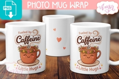 Fueled by caffeine mug wrap PNG, Coffee lover mug wrap Product Image 3