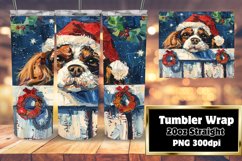 Christmas Winter Tumbler Wrap Peeking Dog Sublimation Product Image 1