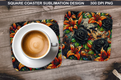 Halloween Coaster Sublimation, Halloween Coaster PNG Product Image 1
