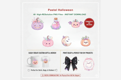 Pastel Halloween Clipart Bundle | Cute Kawaii Halloween PNG Product Image 9
