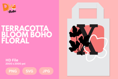 Terracotta Bloom Boho Floral Monogram Product Image 1