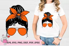 Orange Mom Bun svg, autumn, Hair Sunglasses Headband svg Product Image 3