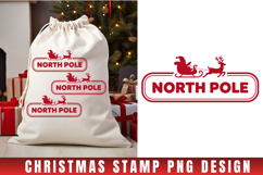 Christmas Stamp Clipart, Christmas Retro sublimation PNG Product Image 1