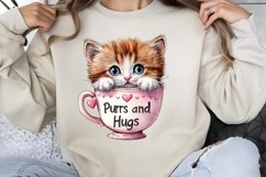 Valentines Day Kitty Cups Clipart PNG Product Image 1