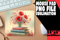 Sweet Mouse Mat Sublimation PNG, Books Product Image 1