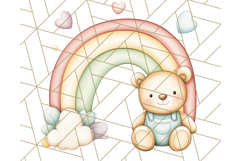 Pastel Plushie Rainbow Clipart PNG, Nursery Baby Animals Png Product Image 2