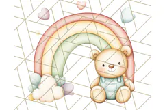 Pastel Plushie Rainbow Clipart PNG, Nursery Baby Animals Png Product Image 2