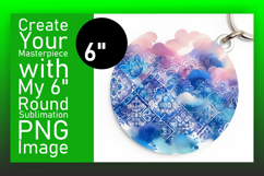 Lovely Circle PNG Coaster Design , Watercolor Patter Product Image 1