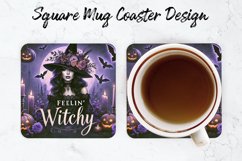 Halloween Witch Mug coaster | Coaster | Sublimation Design Product Image 1