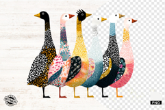 Colorful Goose Png Sublimation - Cute Geese Png Product Image 1