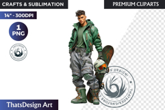 Alpine Winter Sports Fashion and Cabin Clipart PNG Product Image 1