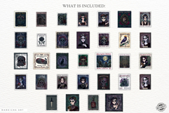 Halloween Goth Postage Stamps Clipart Product Image 4
