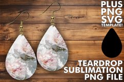 Lily Breeze: Sublimation Teardrop Earrings Designs Art PNG Product Image 1