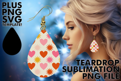 Chic Teardrop Earrings PNG Ideas, Valentine's Pattern Product Image 1