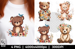 Cute Bear Clipart PNG Product Image 1