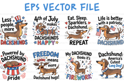 Patriotic Dachshund 4th of July Funny Bundle T-Shirt EPS Set Product Image 1