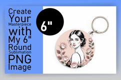 Colorful Round Design Keychain Artwork , Beauty Woman Product Image 1