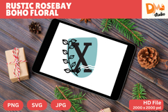 Rustic Rosebay Boho Floral Monogram Product Image 1