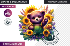Enchanted Woodland Animal &amp; Sunflower Clipart PNG Product Image 1