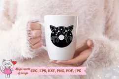 Donut cat SVG cut file Kawaii for Baby shower Silhouette Product Image 3