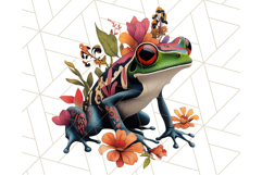 Floral Punk Frogs PNG - Neon Reble Grunge Amphibians Clipart Product Image 2
