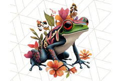 Floral Punk Frogs PNG - Neon Reble Grunge Amphibians Clipart Product Image 2